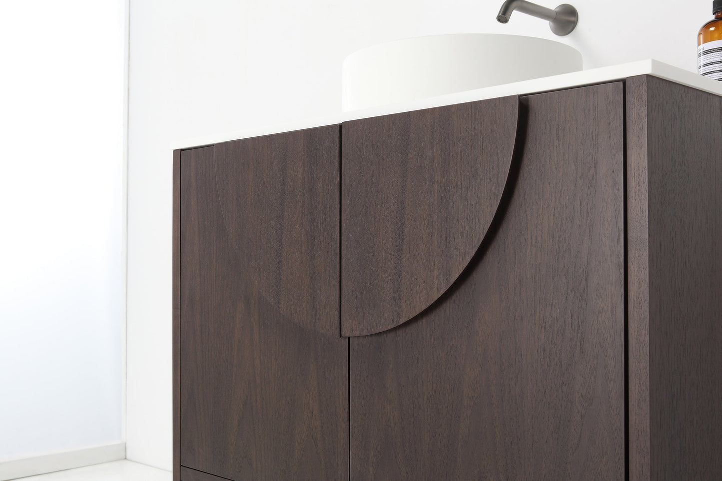 CELLE 36” DARK WALNUT FREESTANDING MODERN BATHROOM VANITY