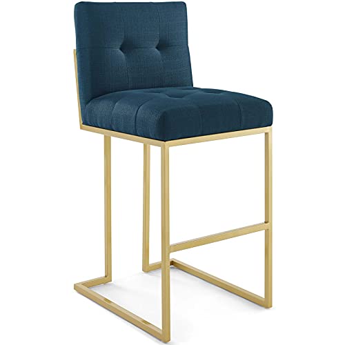 Modway Privy Stainless Steel Upholstered Fabric Bar Stool