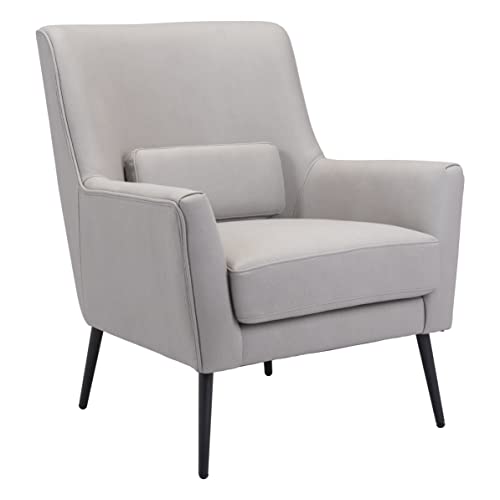 Zuo Modern - Ontario Accent Chair Gray - Modern - Seating - Steel, Plywood, Foam, 100% Polyester - Indoor - 35.8in Height