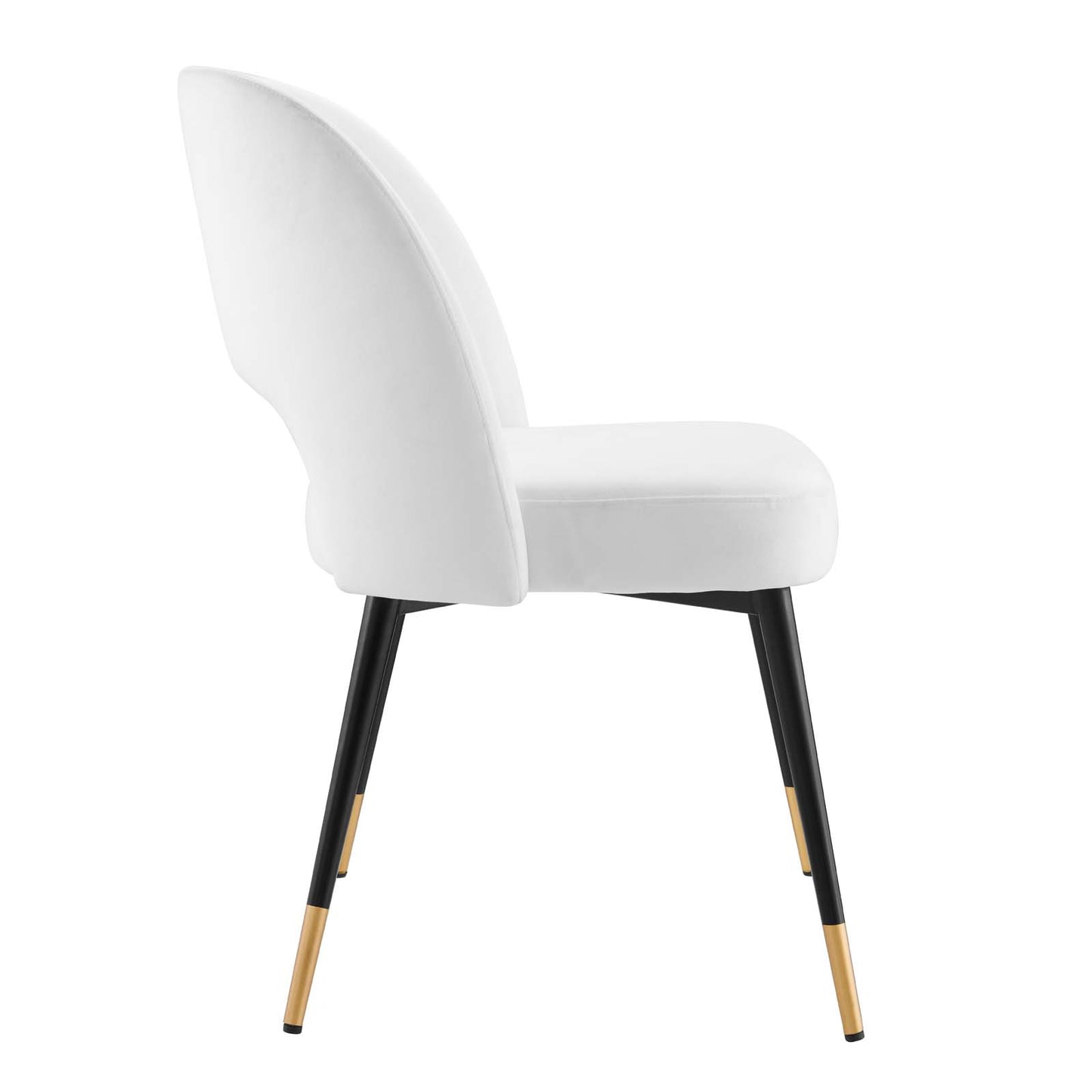 Modway Rouse Performance Velvet Dining Side Chair in White 23 x 20 x 32