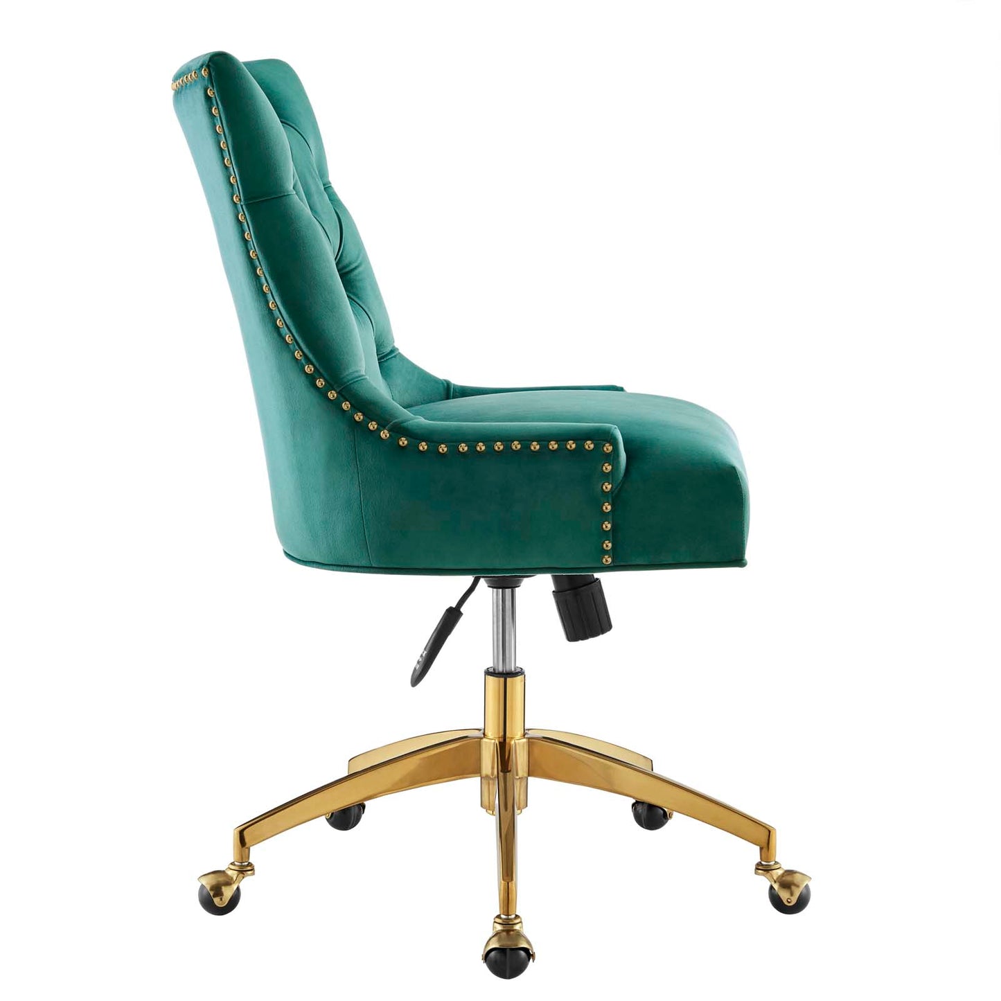 Modway Regent Tufted Performance Velvet Swivel Office Chair in Gold Teal