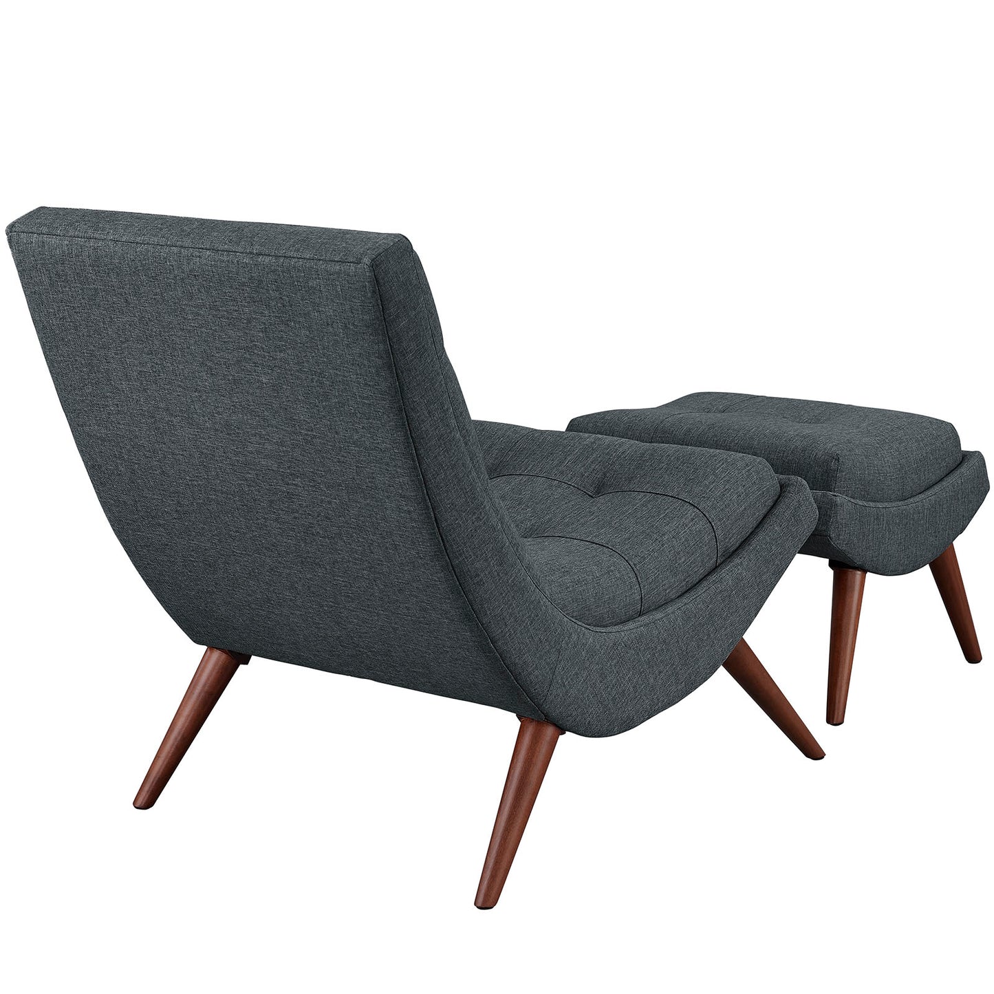 Modway Ramp Upholstered Fabric Lounge Chair Set in Azure