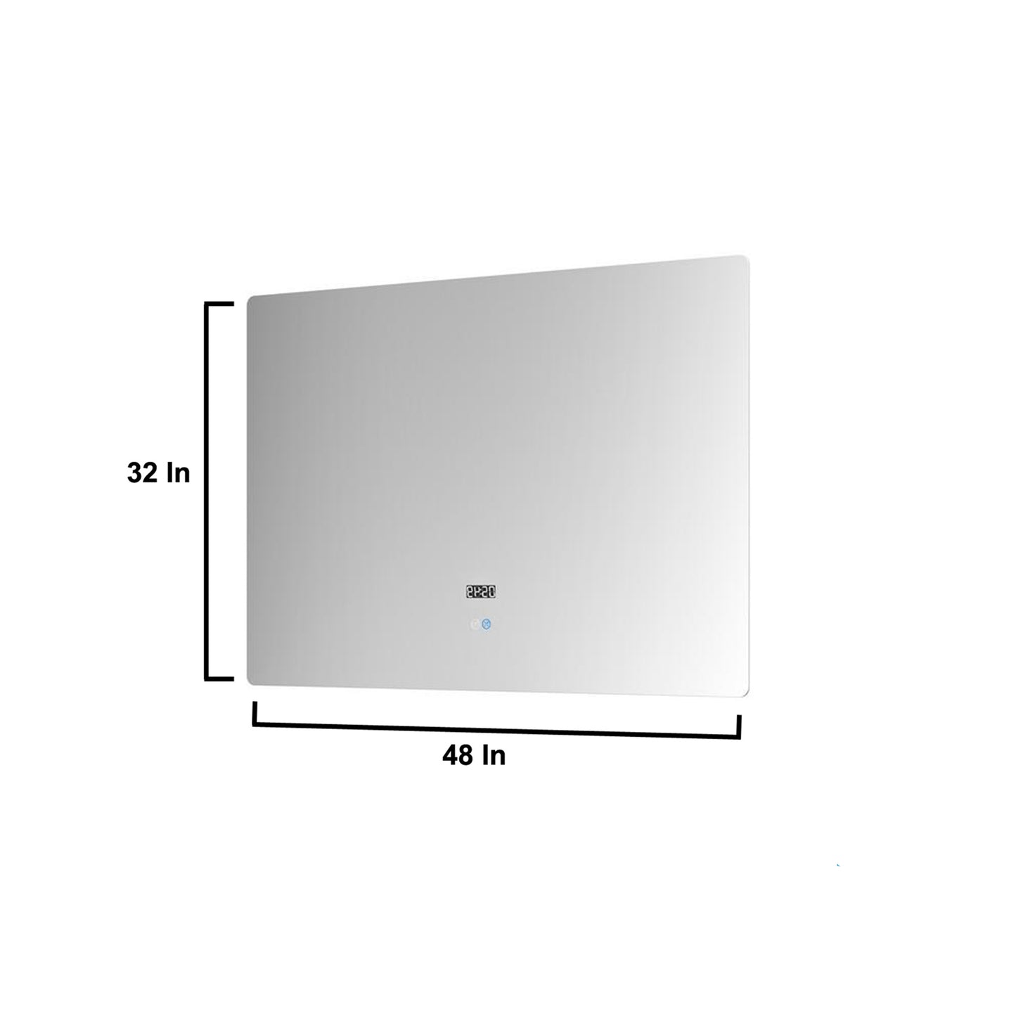 Geneva 48" Glossy White Single Vanity, no Top and 48" LED Mirror