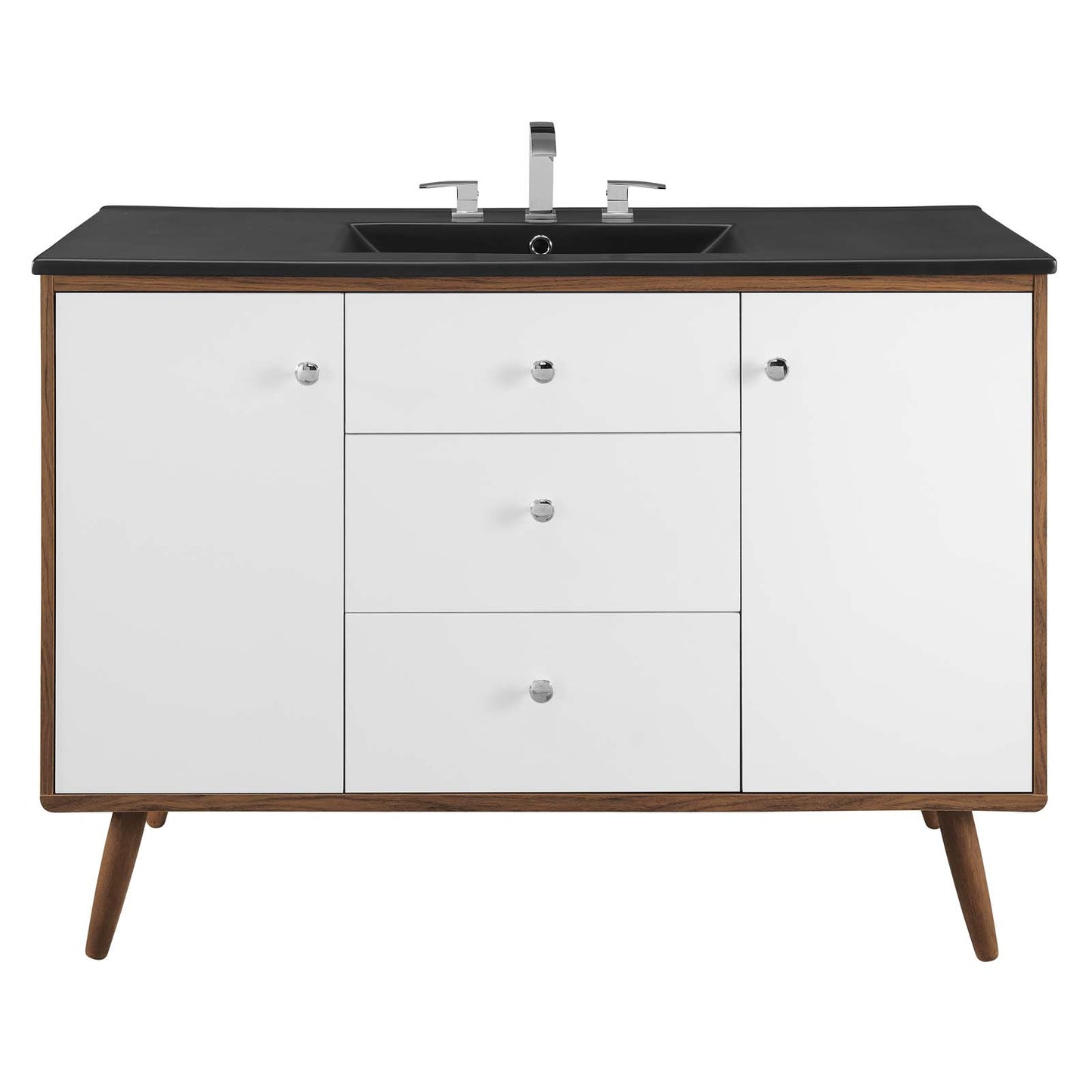 Modway Transmit 48" Bathroom Vanity in Walnut Black