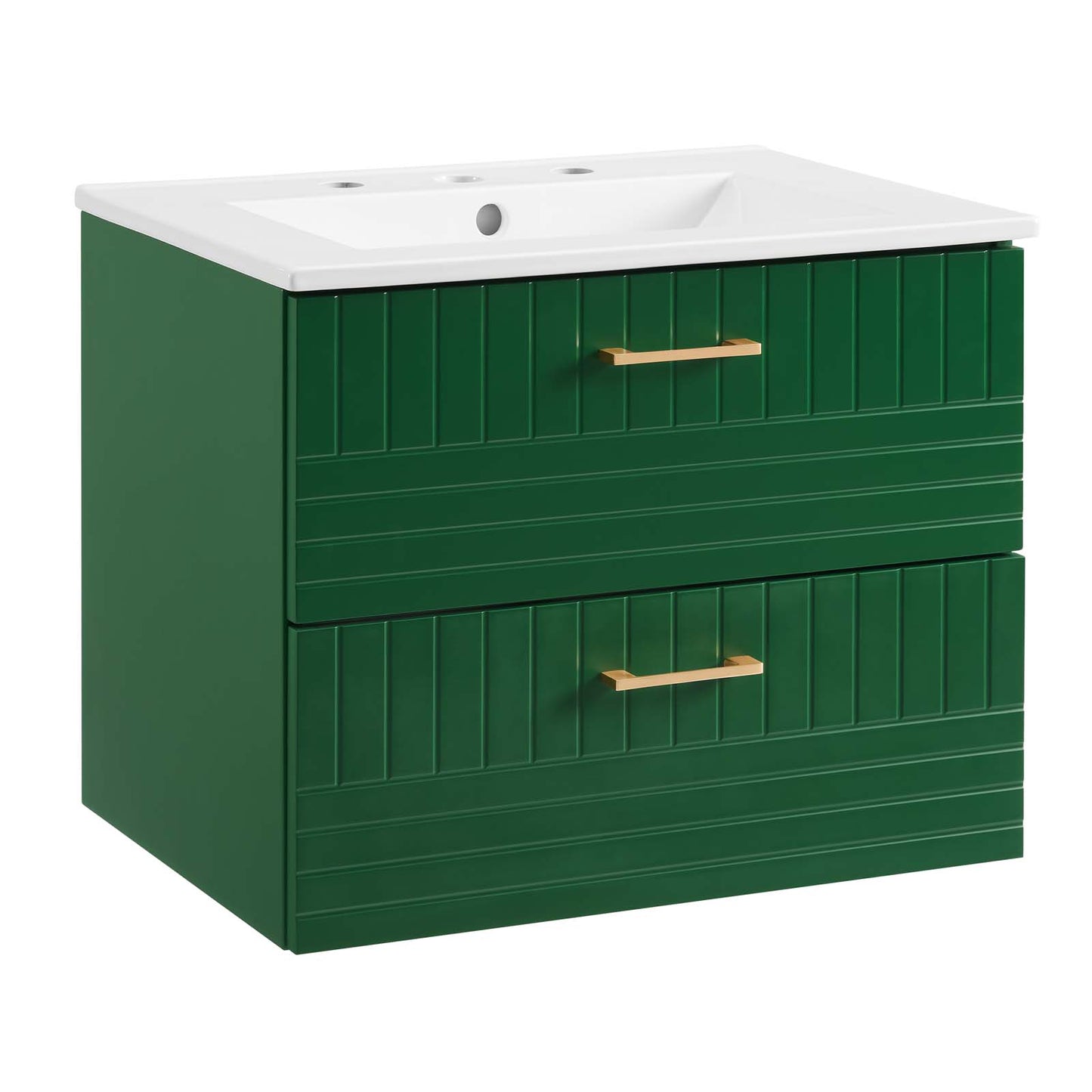 Modway Daybreak 24" Wall-Mount Bathroom Vanity in Green White