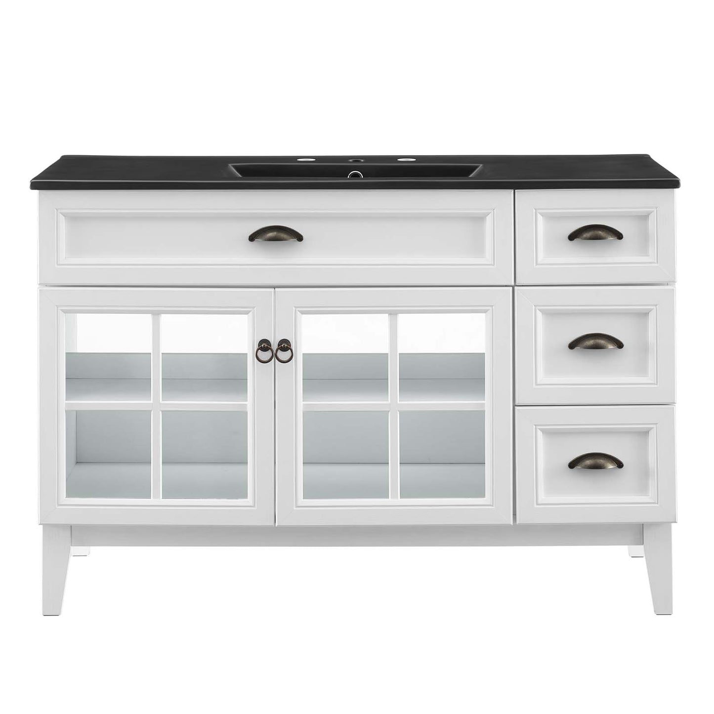 Modway Isle 48" Bathroom Vanity with Sink in White Black