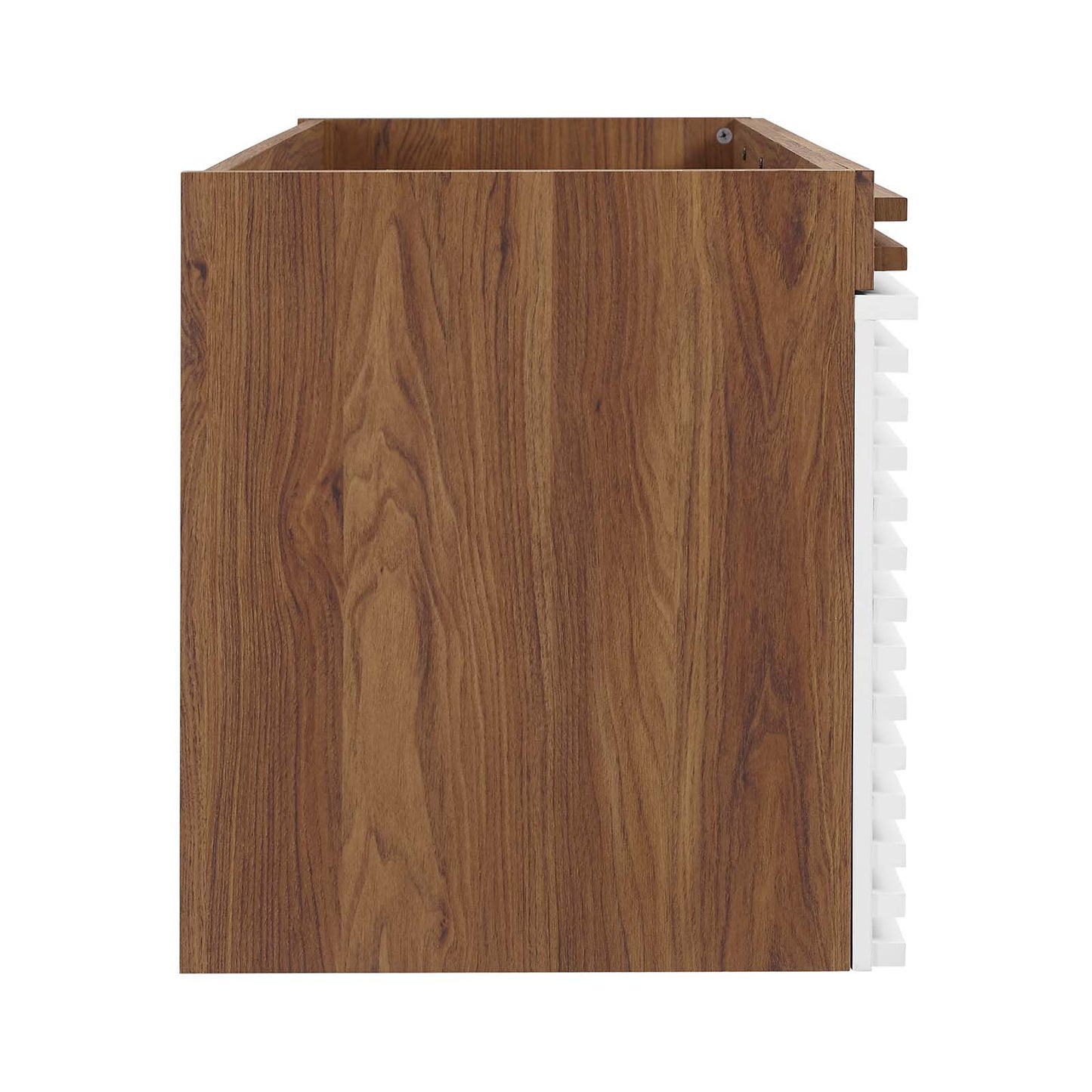 Modway EEI-5867-WHI-WAL Render 48" Wall-Mount Bathroom Vanity Cabinet, White Walnut