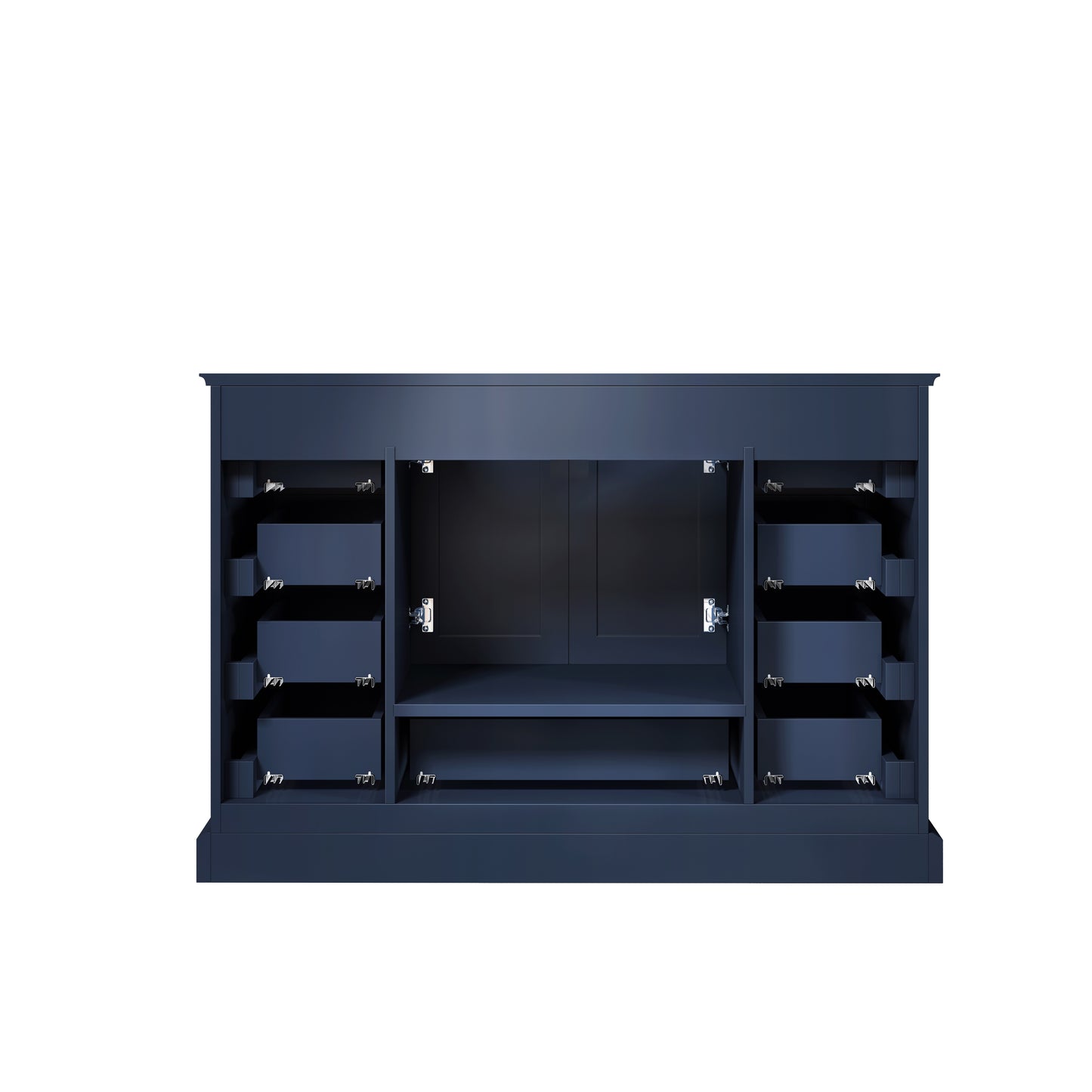 Dukes 48" Navy Blue Single Vanity, no Top and 46" Mirror