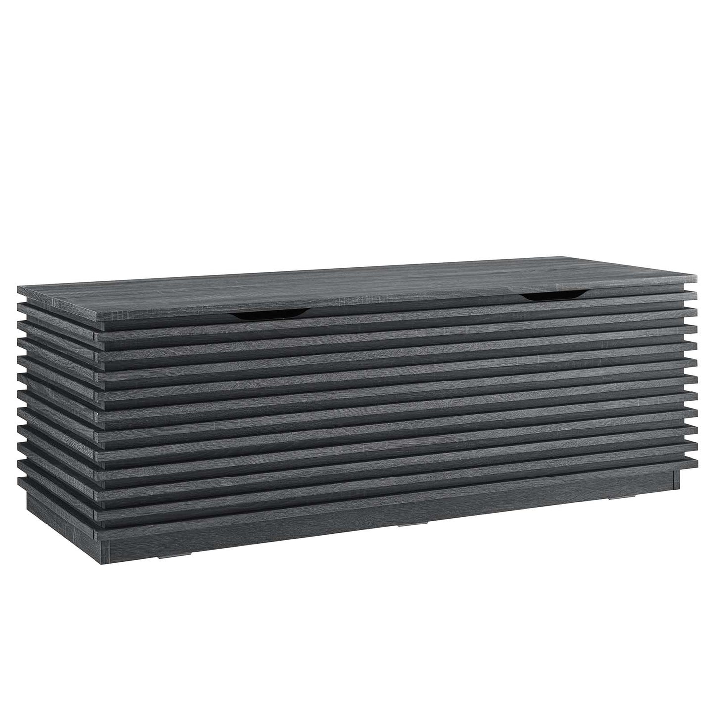 Modway Render 47" Wood Grain Storage Bench in Charcoal