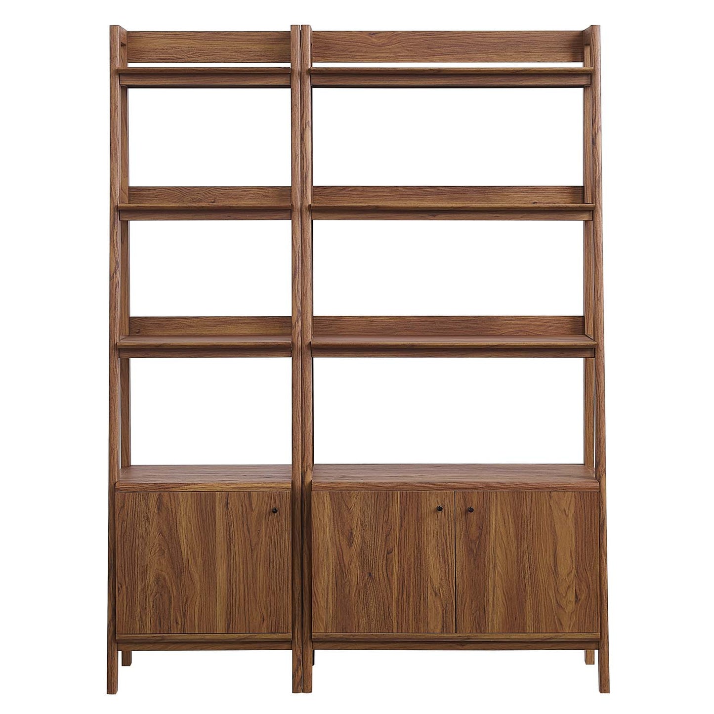 Modway Bookshelf Display Cases in Walnut - Set of 2