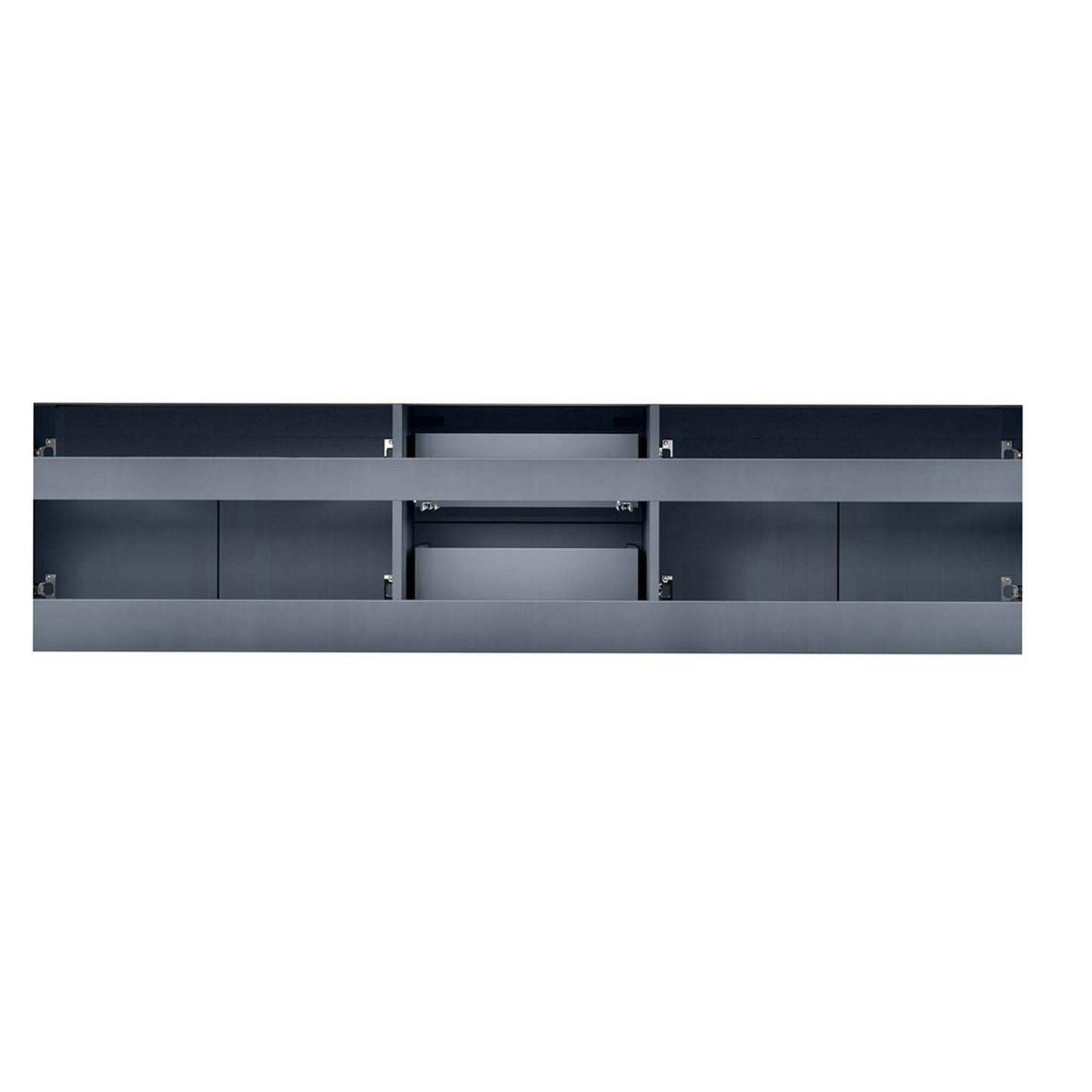 Geneva 80" Dark Grey Double Vanity, no Top and 30" LED Mirrors