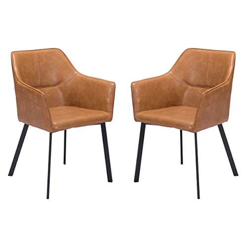 Zuo Modern Dining Chair (Set of 2) Brown Loiret