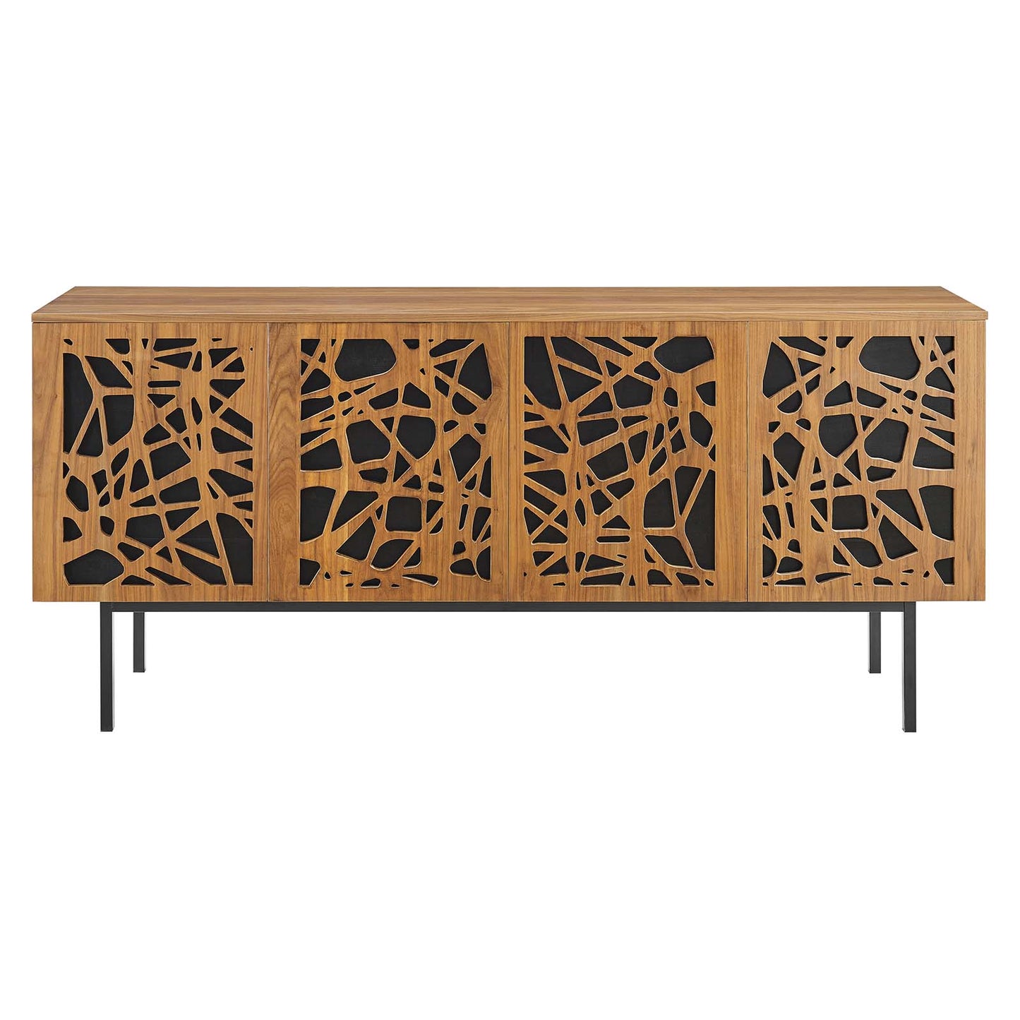 Modway Telluride 73" Wood TV Stand in Walnut