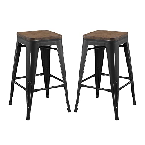 Modway Promenade Bar Stool Set of 2, Brown