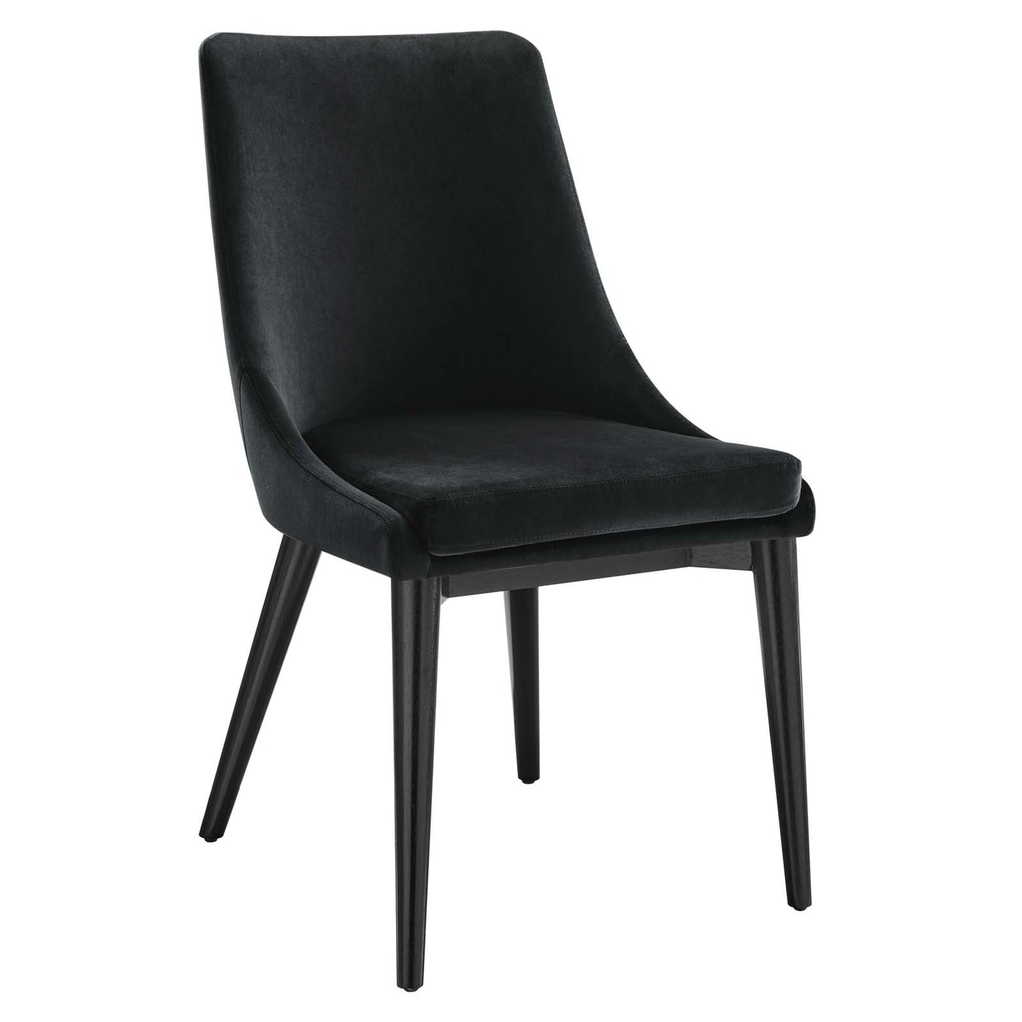 Modway Viscount Performance Velvet Dining Chair with Black Finish EEI-5009-BLK