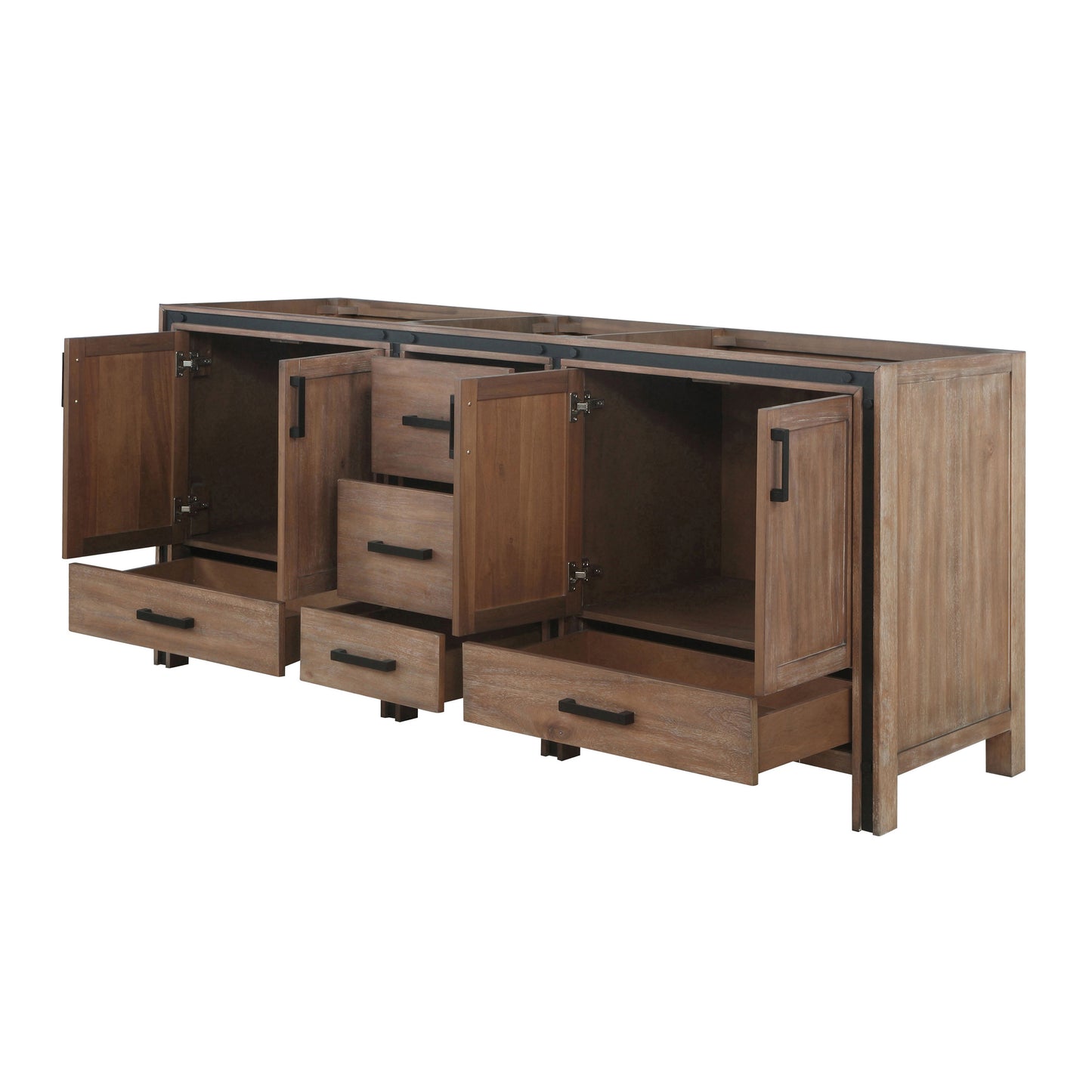 Ziva 80" Rustic Barnwood Vanity Cabinet Only