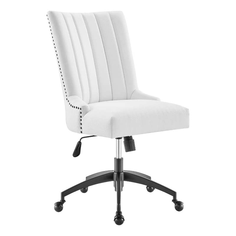 Modway Empower Channel Tufted Fabric Office Chair in Black White