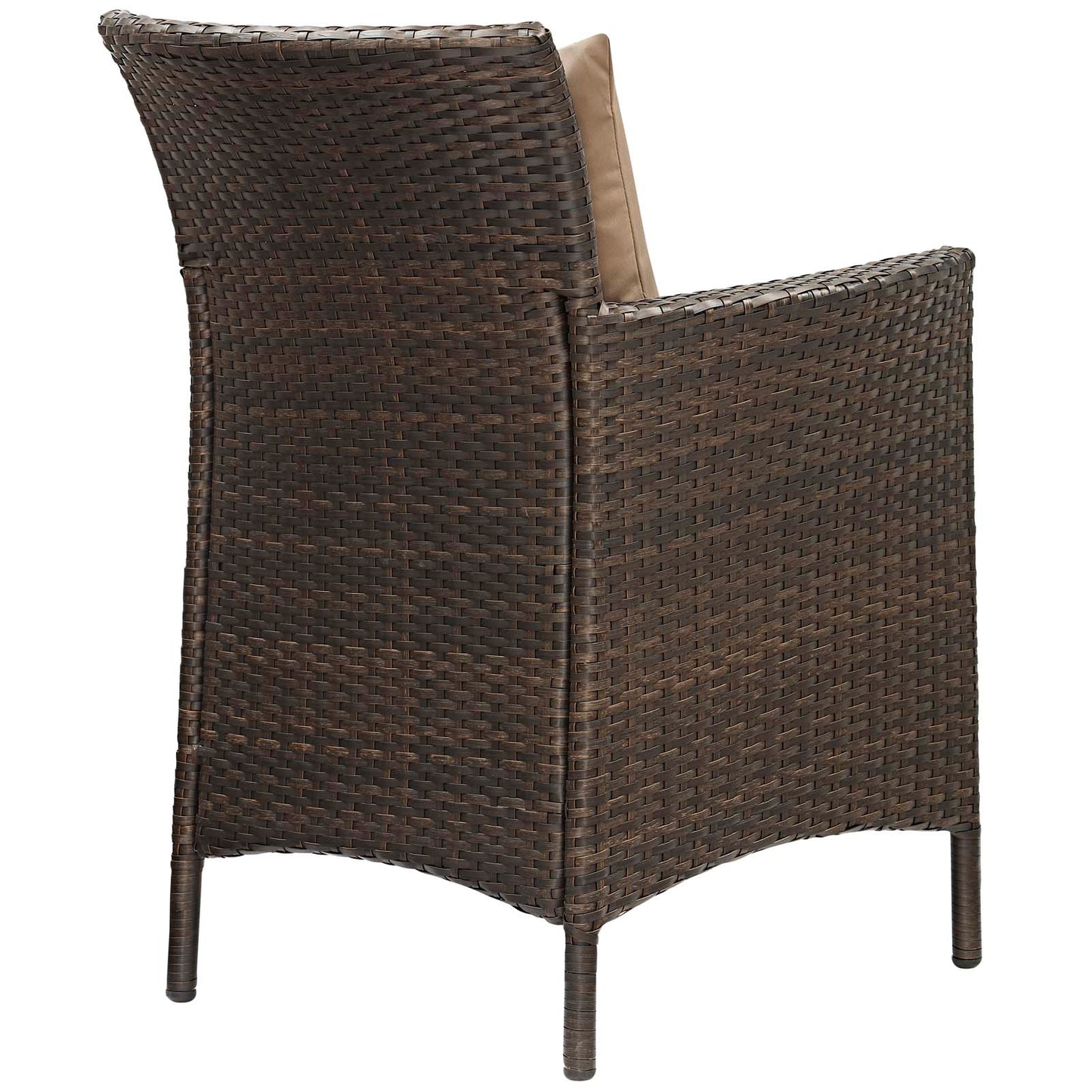 Modway Conduit Wicker Rattan Outdoor Patio Dining Arm Chair with Cushion