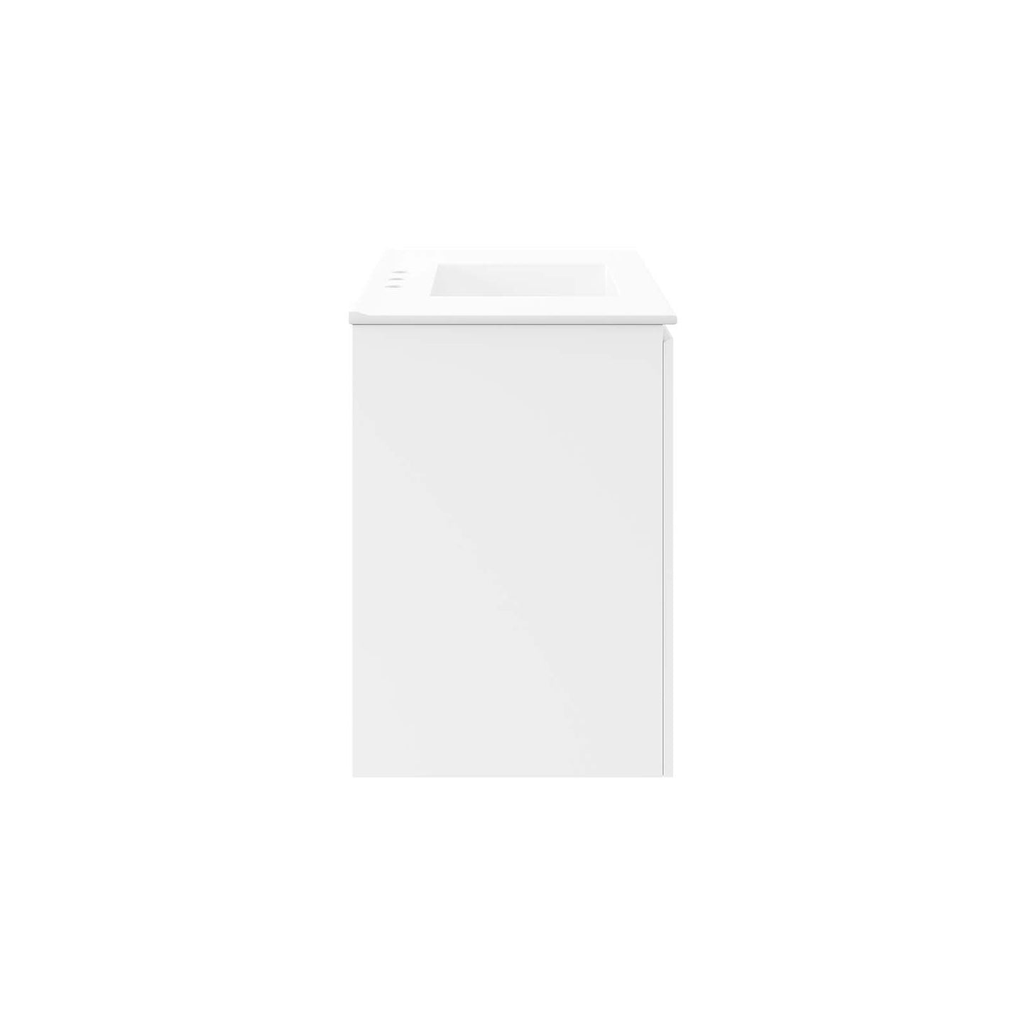 Modway White Bryn Wall-Mount Bathroom Vanity EEI-5779-WHI-WHI