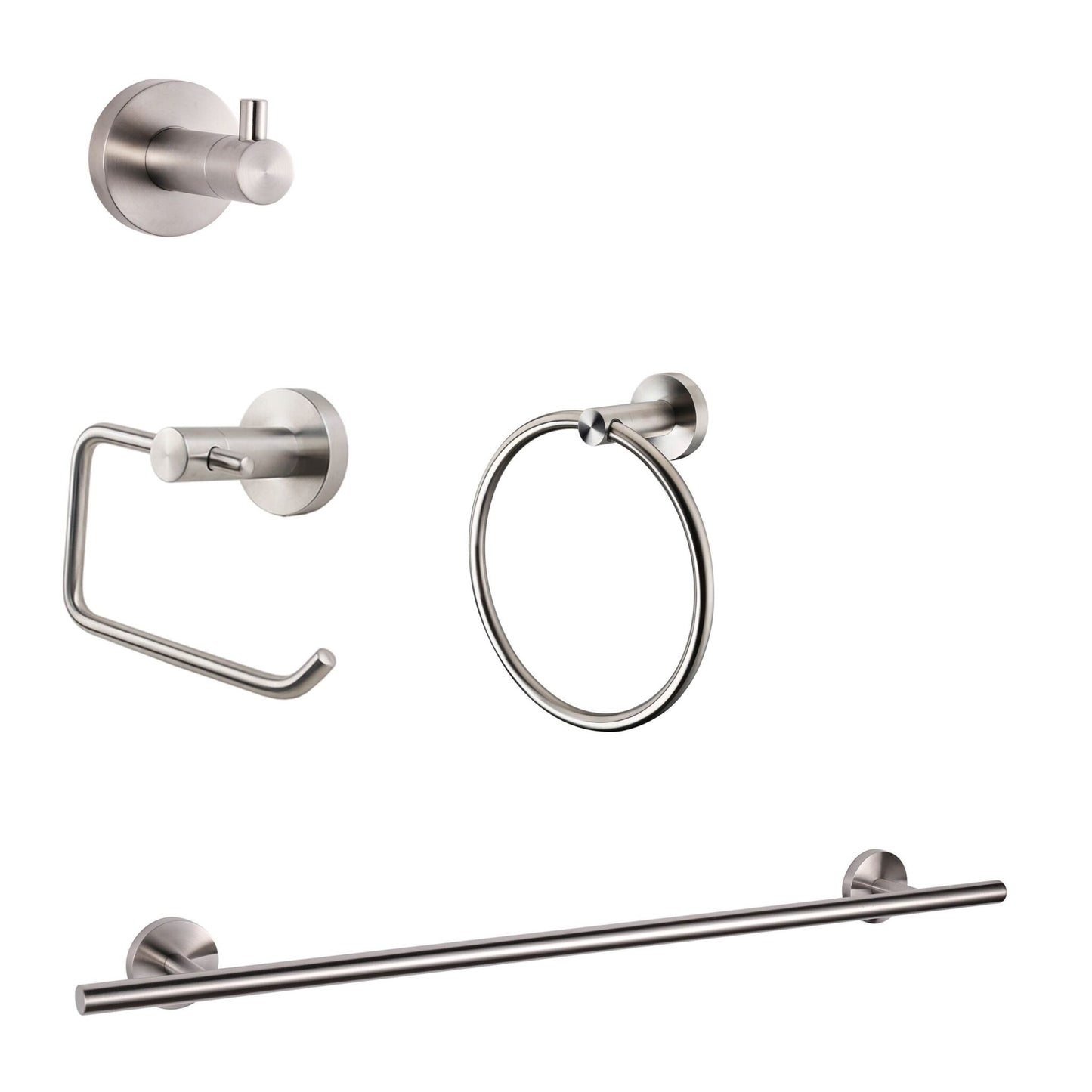 Bagno Nera 4-Piece Bathroom Accessory Set - Satin Nickel