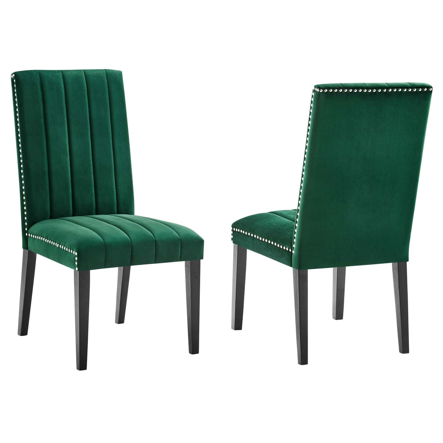 Modway Catalyst Performance Velvet Set of 2 Dining Side Chairs EEI-5081-GRN