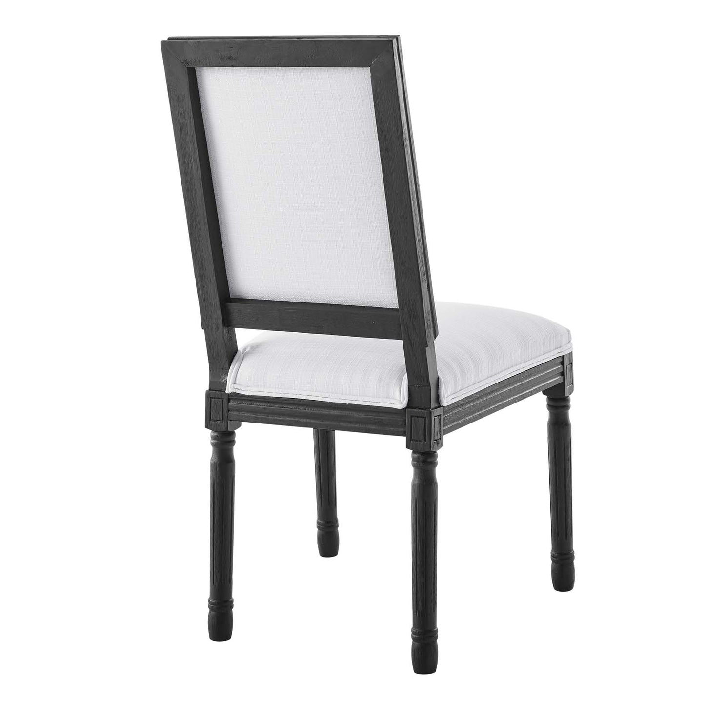 Modway Court French Vintage Upholstered Fabric Dining Chair in Black White