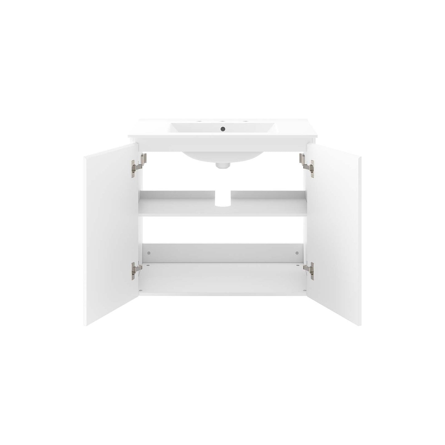 Modway White Bryn Wall-Mount Bathroom Vanity EEI-5778-WHI-WHI