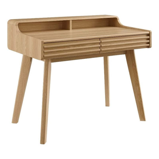 Modway Render Mid-Century Modern Writing Desk in Oak