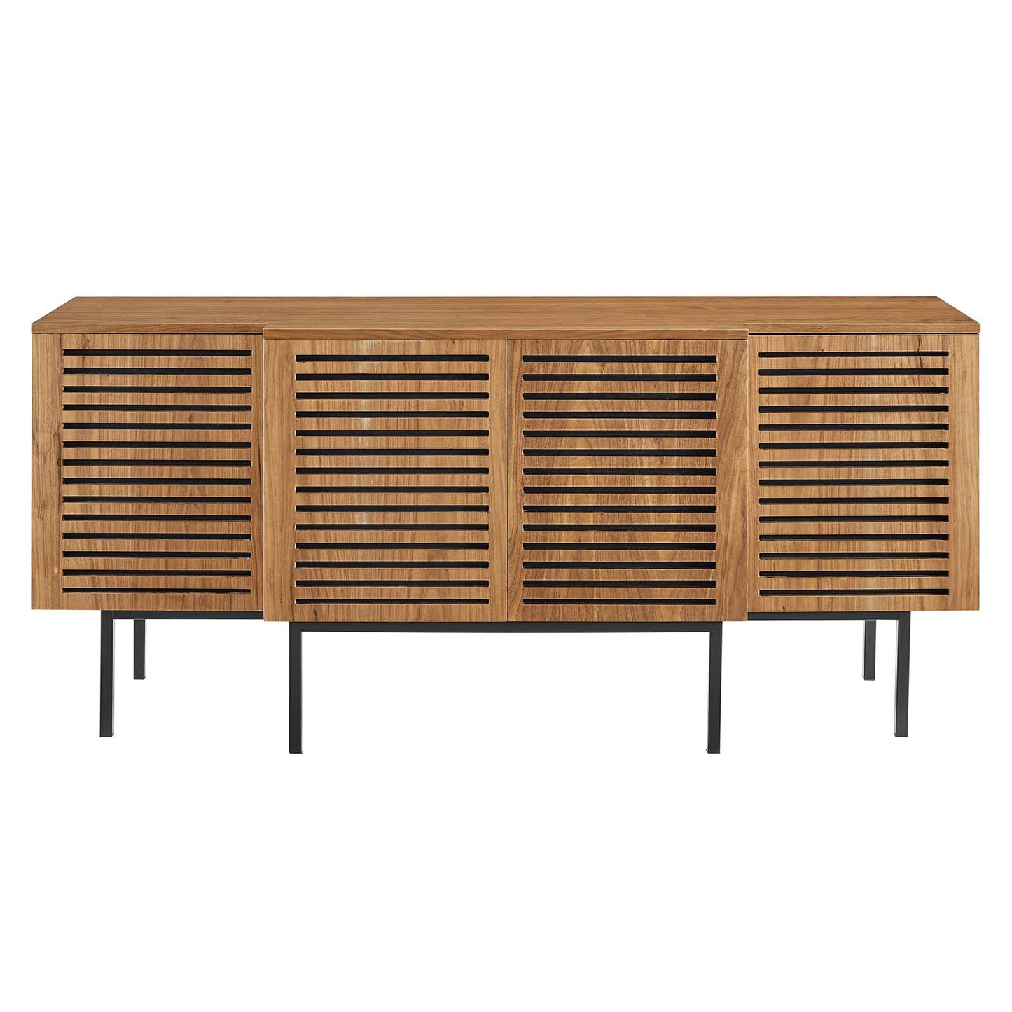 Modway Parker Wood Sideboard Credenza in Walnut
