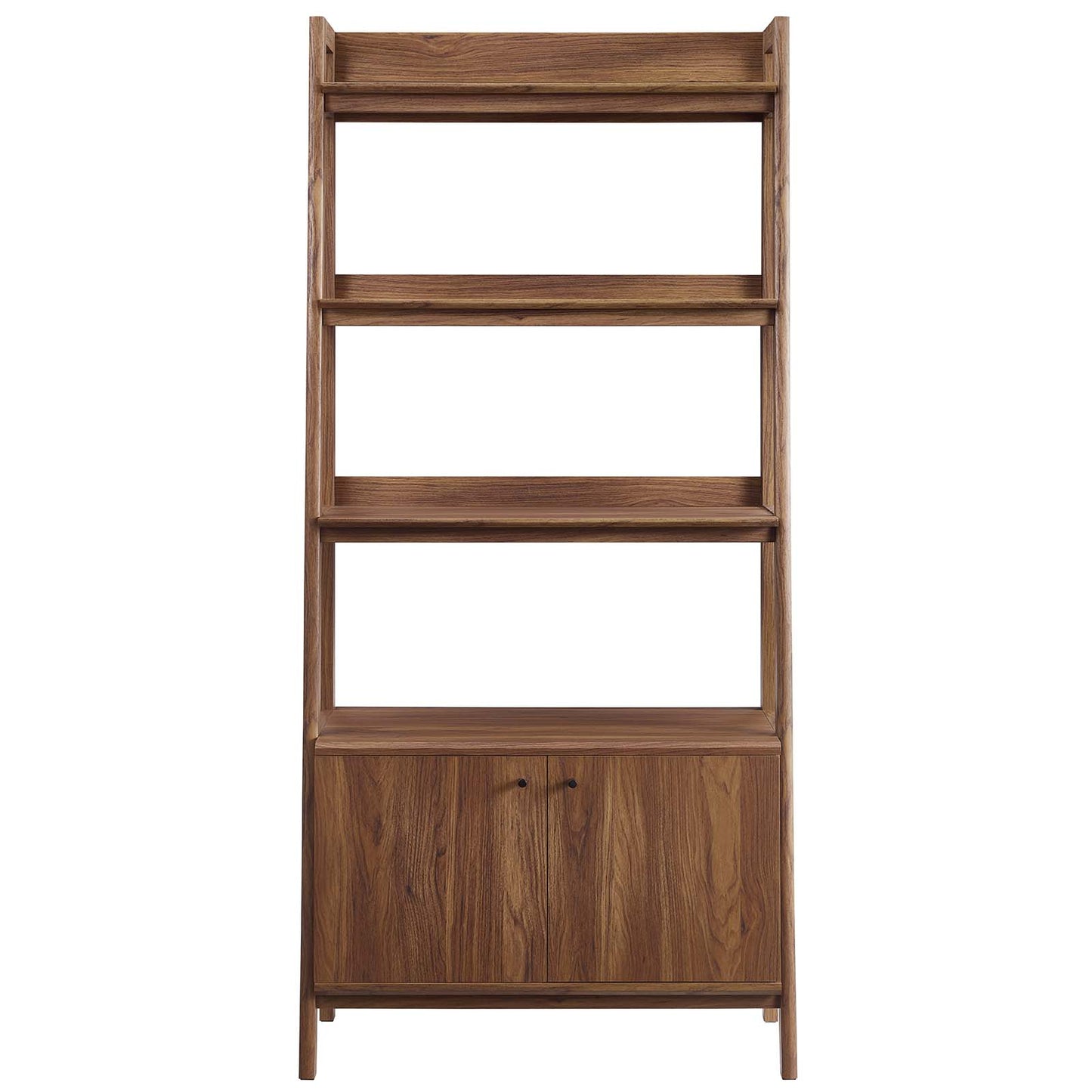 Modway 33" Bookshelf Display Case in Walnut