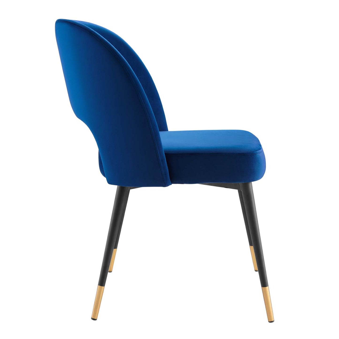 Modway Rouse Performance Velvet Dining Side Chair in Navy