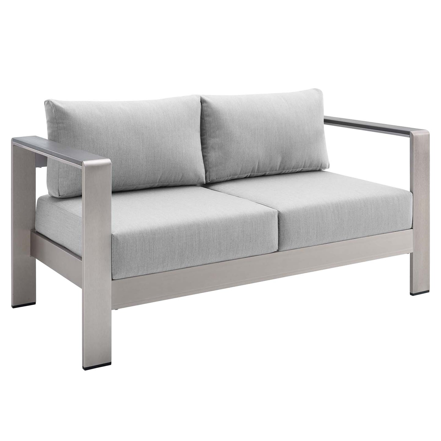 Modway EEI-4226-SLV-GRY Shore EEI-4226-SLV-GRYShore Sunbrella Patio Loveseat in Silver Gray