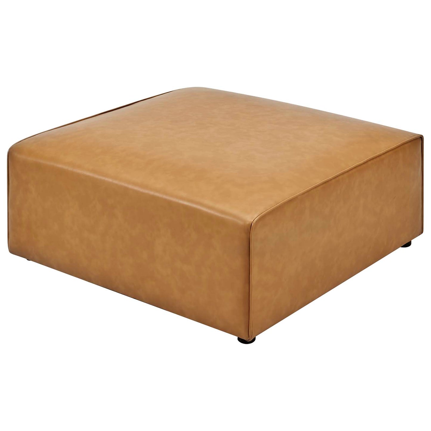 Modway Mingle Vegan Leather Ottoman in Tan