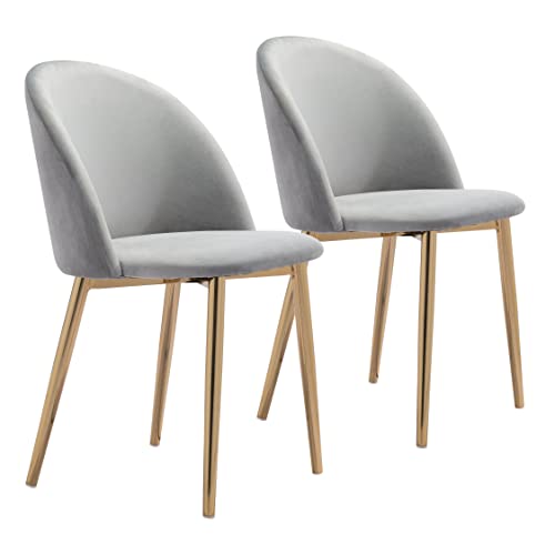 Zuo Modern Dining Chair (Set of 2) Gray Cozy