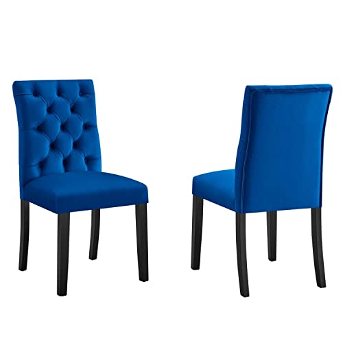 Modway Duchess Velvet Set of 2 Dining Chairs with Navy Finish EEI-5011-NAV