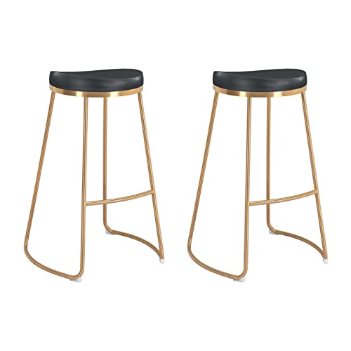 Bree Barstool (Set of 2) Black & Gold