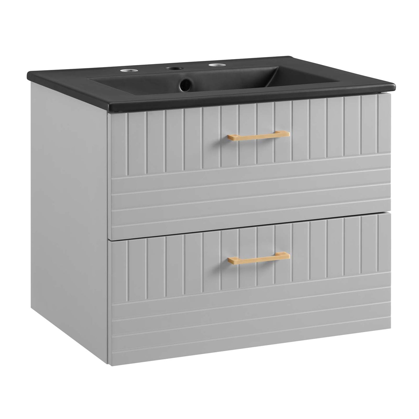 Modway Daybreak 24" Wall-Mount Bathroom Vanity in Light Gray Black