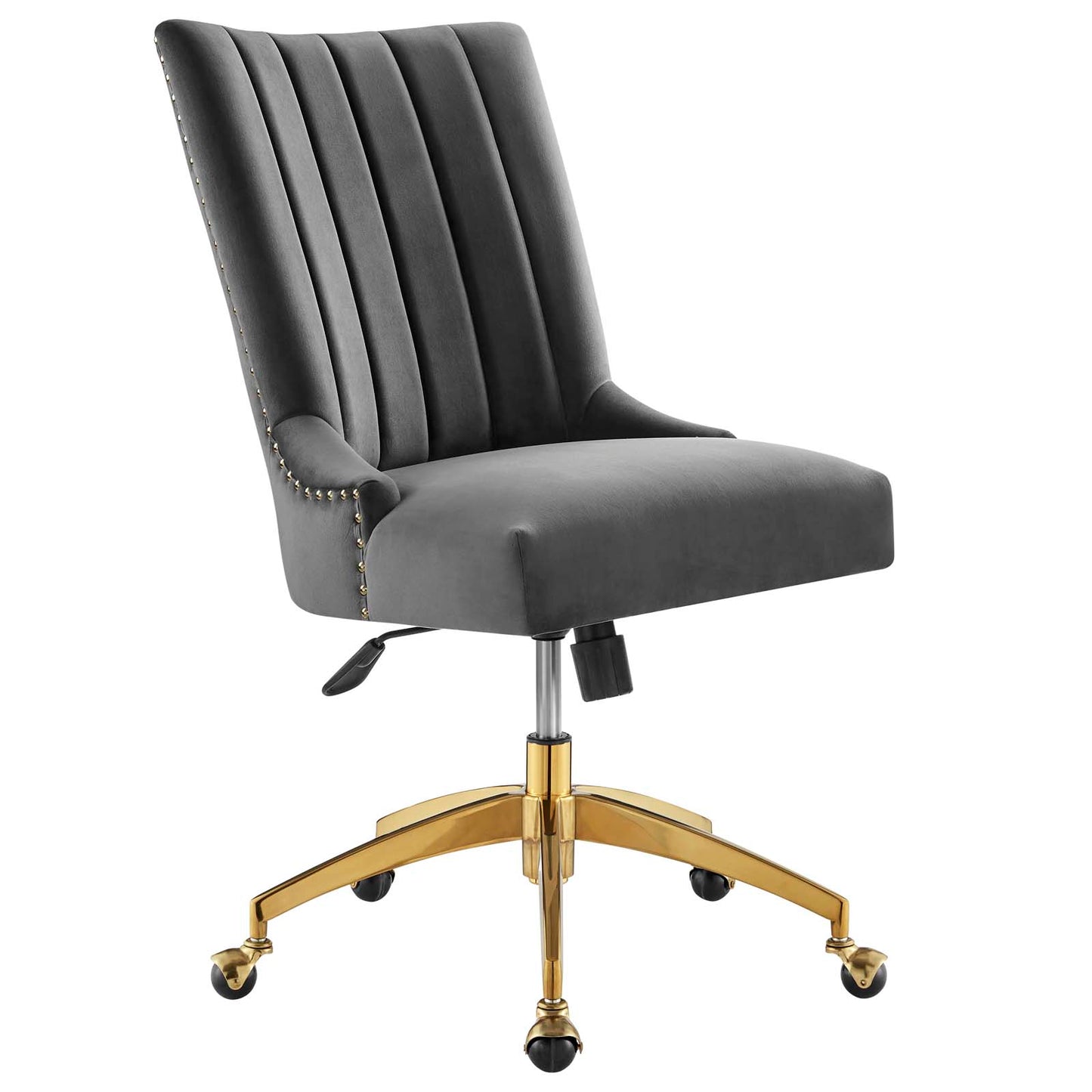 Modway Empower Channel Tufted Performance Velvet Office Chair in Gold Gray