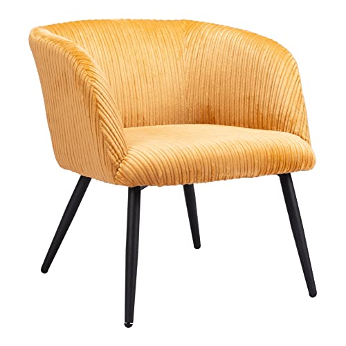 Zuo Modern - Papillion Accent Chair Yellow - Modern - Seating - Steel, Plywood, Foam, 100% Polyester - Indoor - 26.4in Height