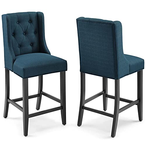 Modway Baronet Counter Bar Stool Upholstered Fabric Set of 2