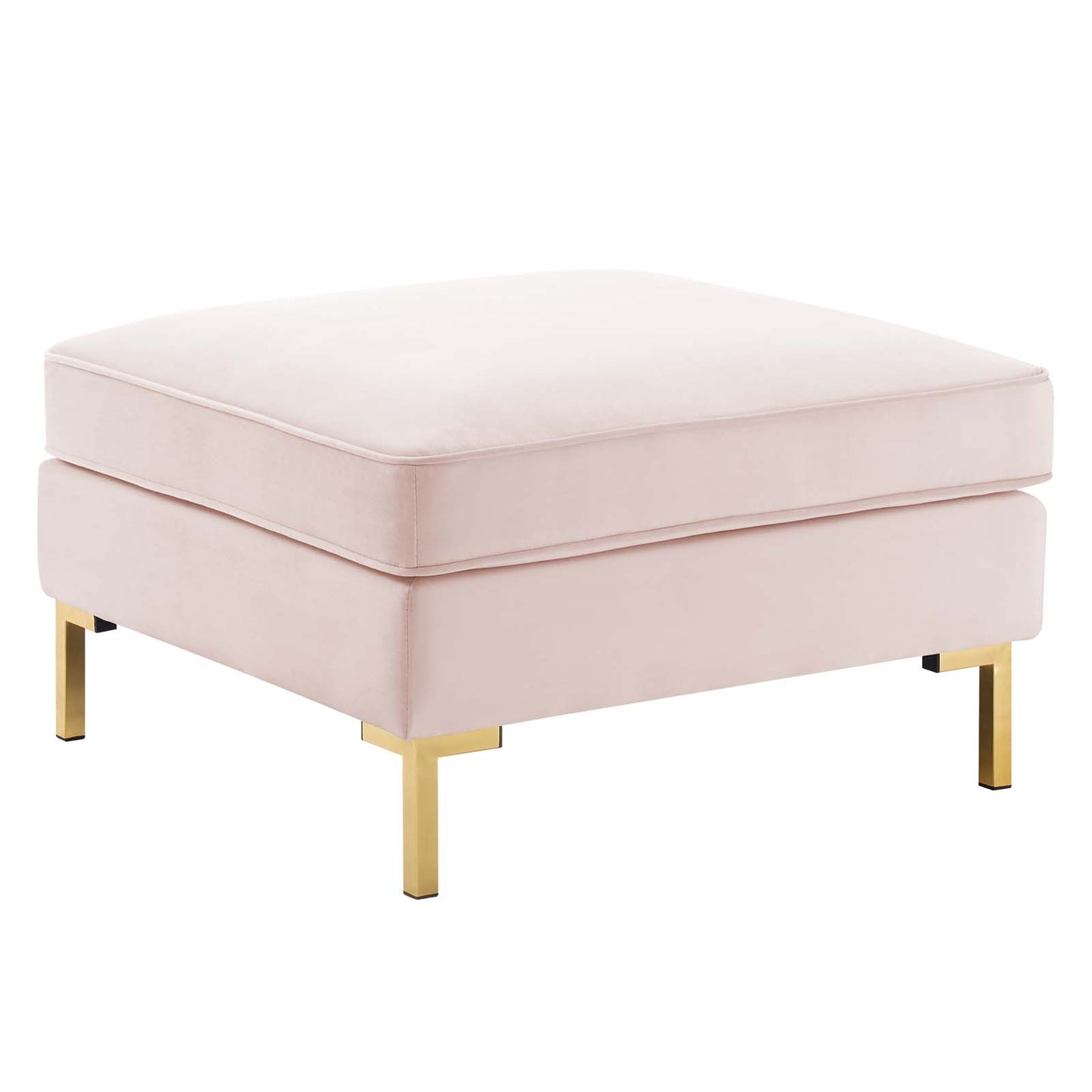 Modway Ardent Performance Velvet Upholstered Ottoman in Pink