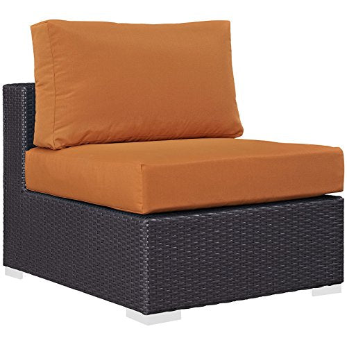 Modway Convene Wicker Rattan Outdoor Patio Sectional Seat with Cushions