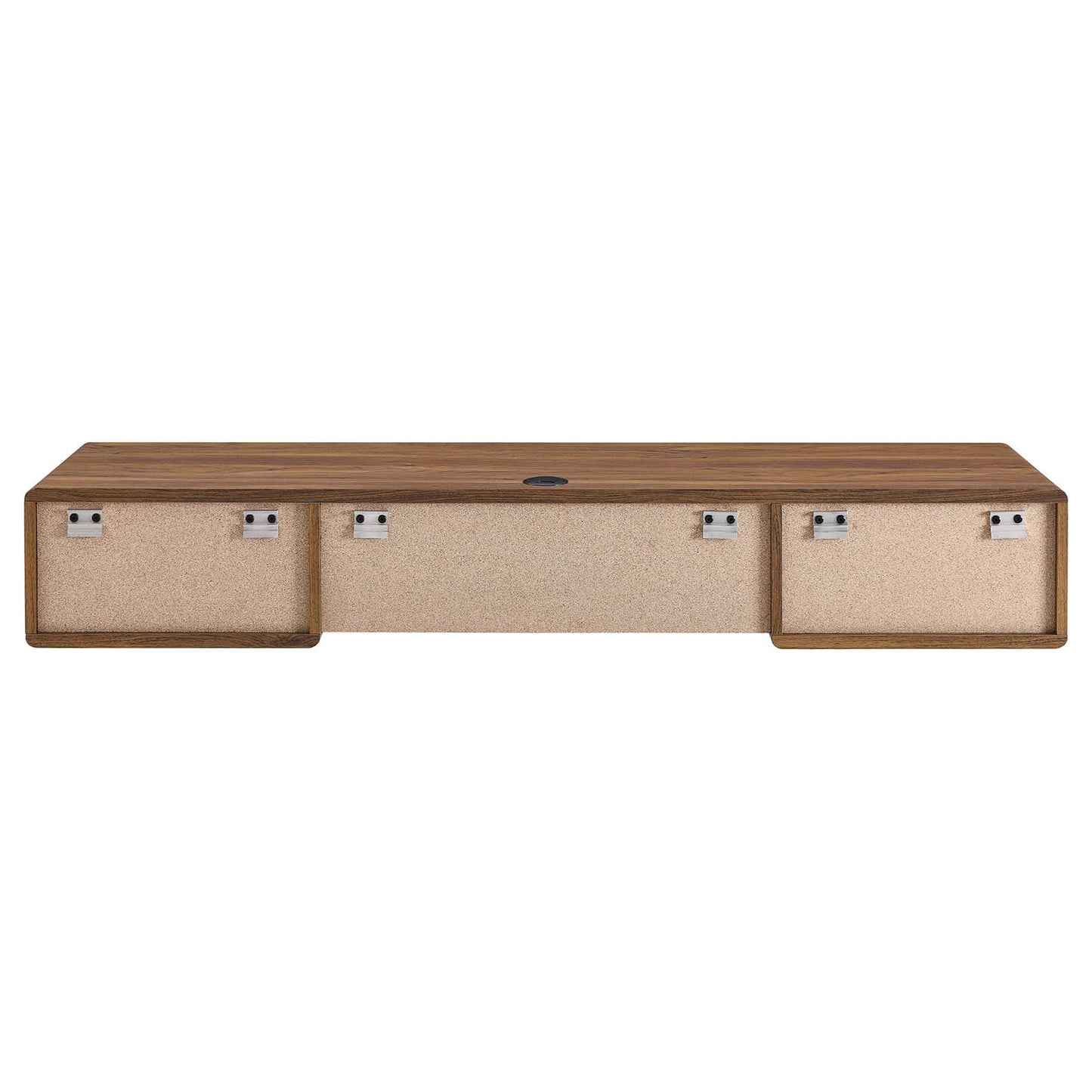 Modway Walnut and White Transmit Wall Mount Wood Office Desk EEI-5864-WAL-WHI