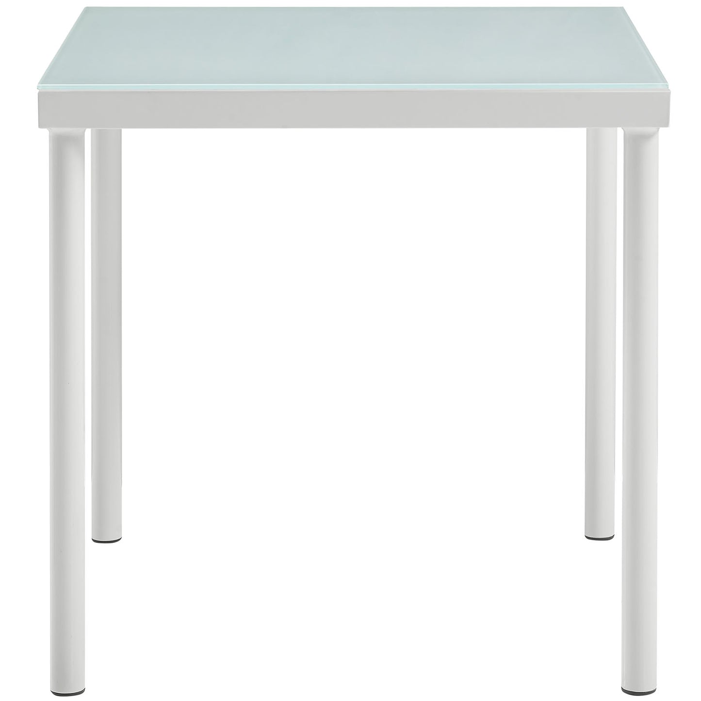 Modway EEI-2604-WHI MO-EEI-2604-WHI Harmony Outdoor Patio Aluminum with Tempered Glass, Side Table, White