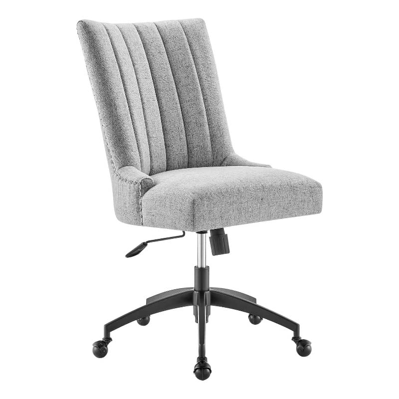 Modway Empower Channel Tufted Fabric Office Chair in Black Light Gray