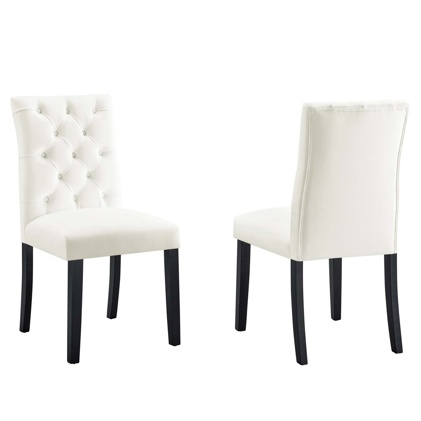 Modway Duchess Velvet Set of 2 Dining Chairs with White Finish EEI-5011-WHI