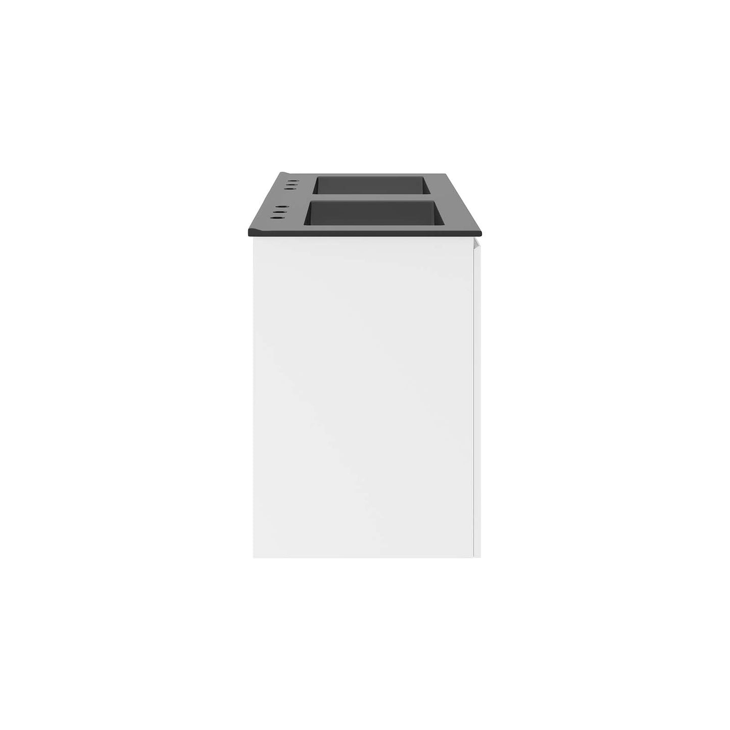 Modway White Bryn Wall-Mount Double Sink Bathroom Vanity EEI-5781-WHI-BLK
