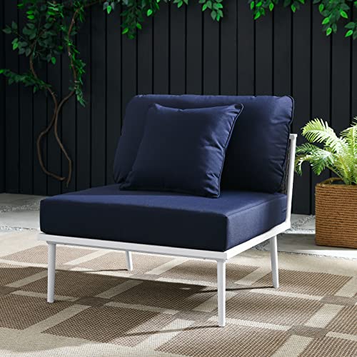 Modway Stance Outdoor Patio Woven Rope Aluminum Sectional Sofa