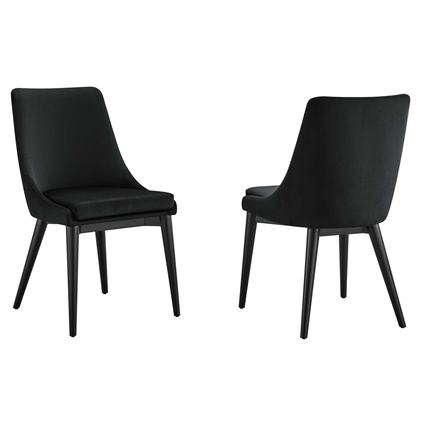 Modway Viscount Velvet Set of 2 Dining Chairs with Black Finish EEI-5816-BLK