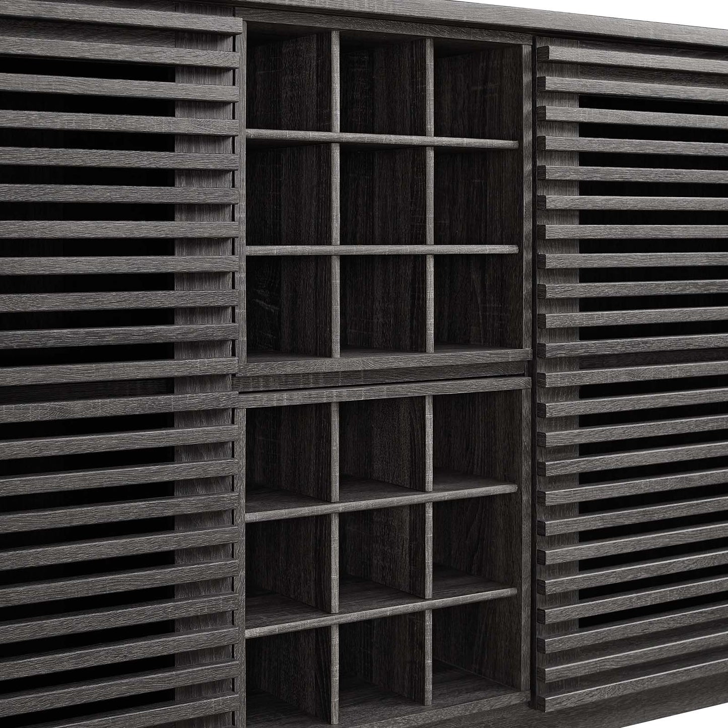 Modway Render Mid-Century Modern Wine Bar Cabinet in Charcoal